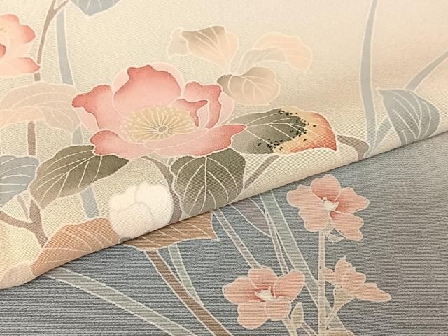 平和屋着物●訪問着　友禅　枝花文　暈し染め　正絹　逸品　AABB0283zg 平和屋着物○訪問着 友禅 枝花文 暈し染め 正絹 逸品 AABB0283zg