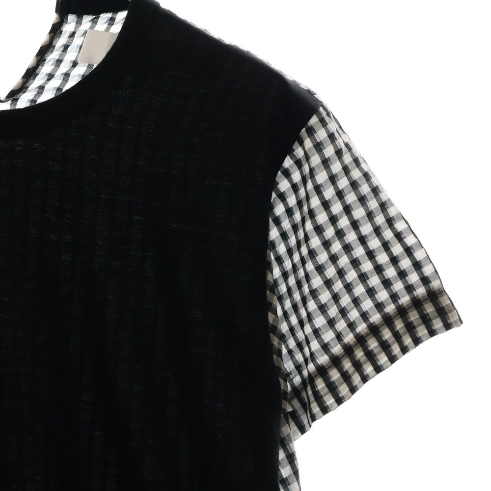 TAO COMME des GARCONS タオコムデギャルソン チェック柄 ドッキングブラウス Tシャツ カットソー レディース TK-T021 ブラック TAO COMME des GARCONS (タオコムデギャルソン) チェック柄