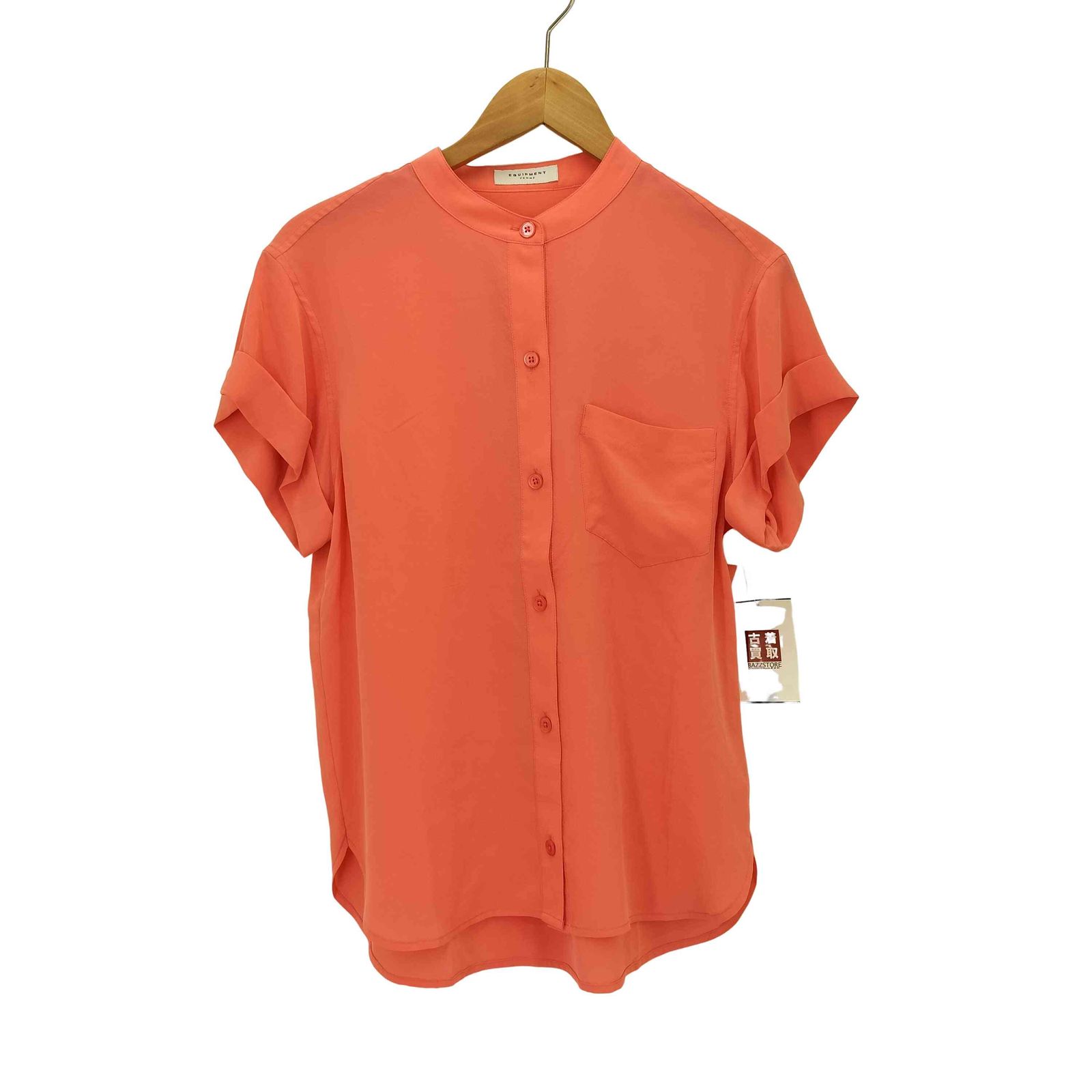 EQUIPMENT FEMME （エキップモンファム）シルクブラウス S エキプモンフェム EQUIPMENT FEMME 片ポケ ギャザー S/S シルク
