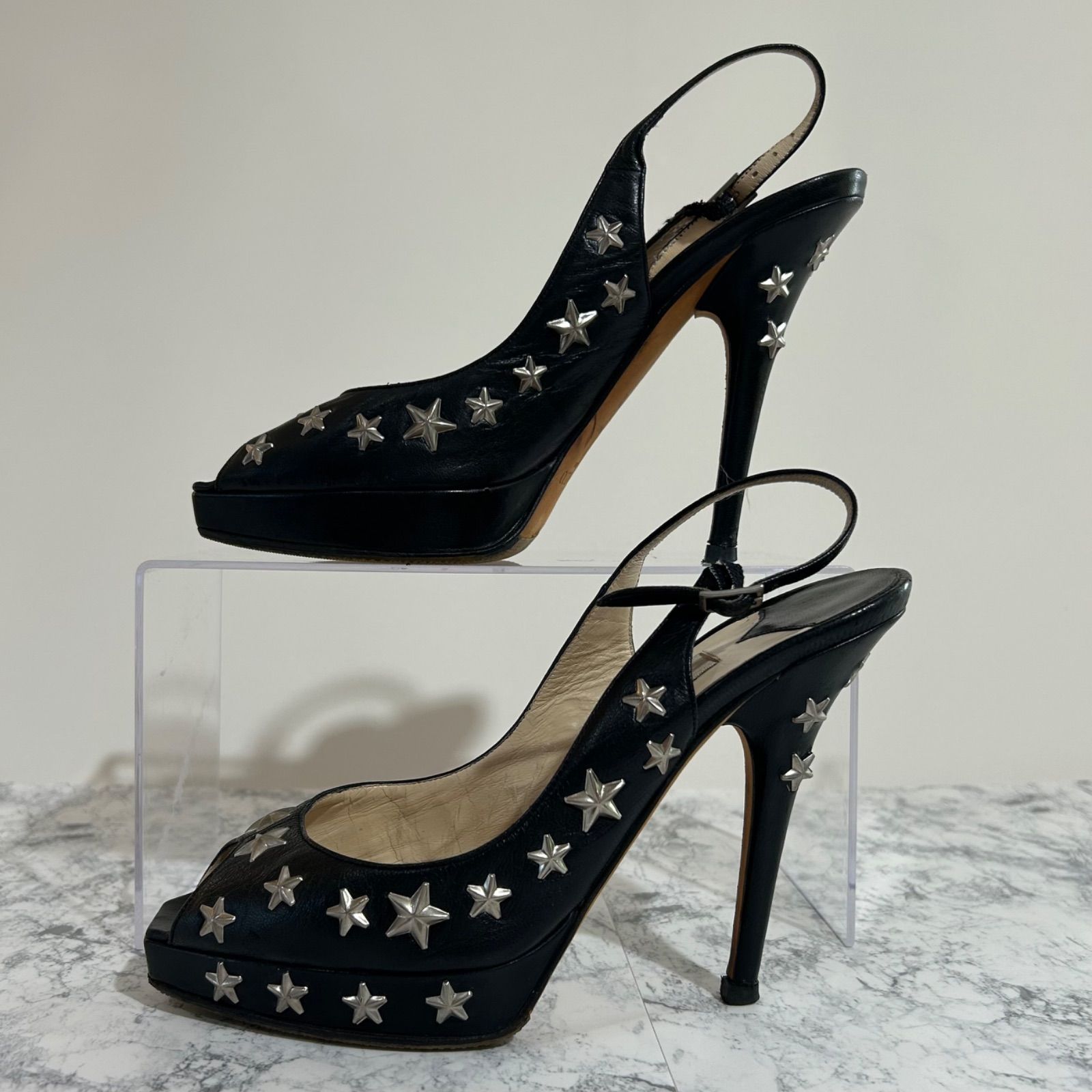 ジミーチュウ JIMMY CHOO 靴 サンダル 37 スエード×エナメル（レザー 