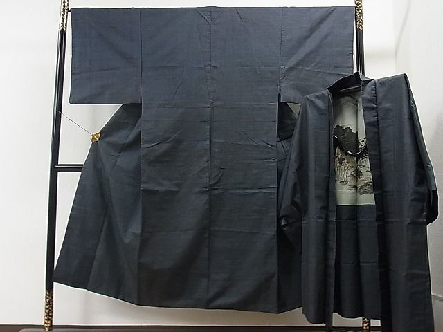 平和屋1男性　本場大島紬　アンサンブル　100亀甲　逸品　CAAE0468yc