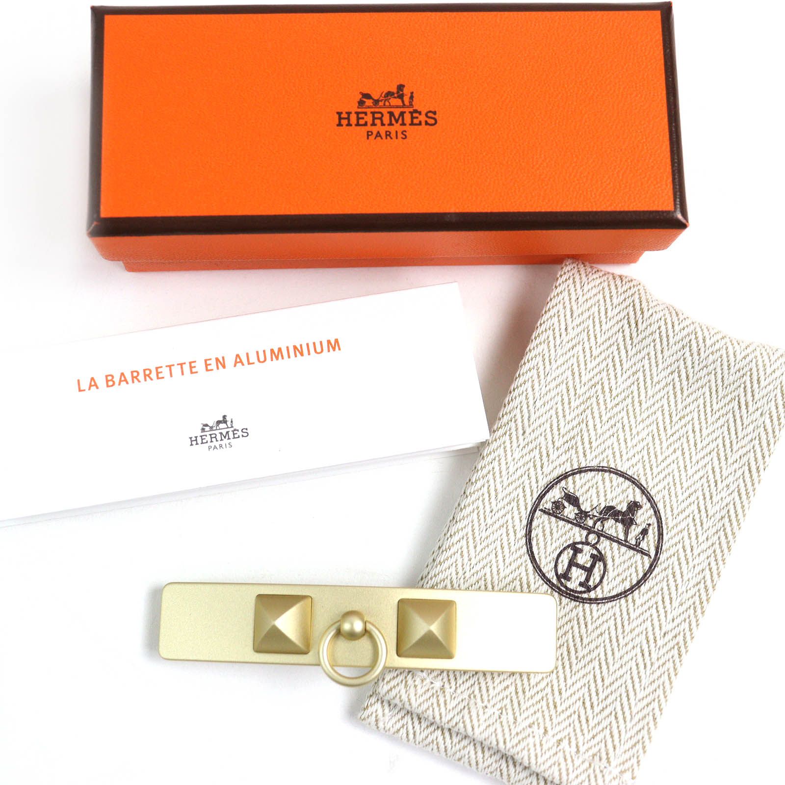 極美品△HERMES エルメス クルー・メドール PM ヘアクリップ 髪留め