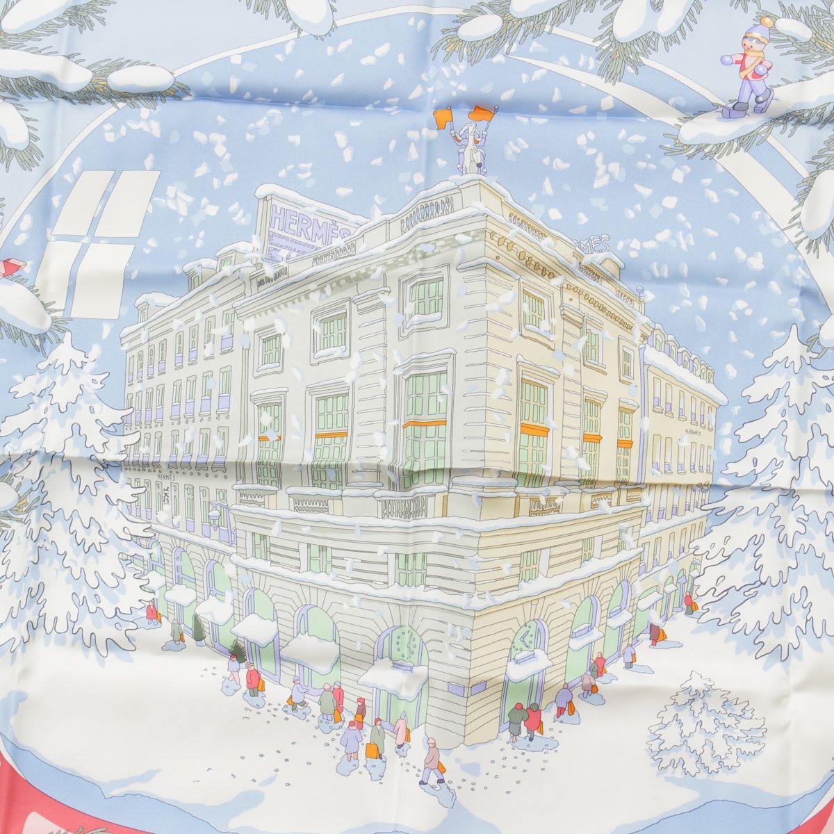 【希少】エルメス　カレ90 ルーブル24番地のクリスマス エルメス カレ90 Noel au 24 Faubourg フォーブル24番地の
