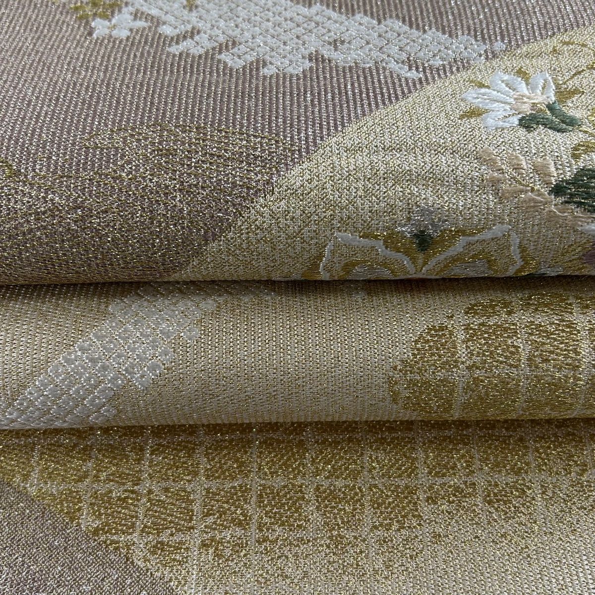 袋帯 秀品 草花 波 金銀糸 箔 金色 六通 正絹 【中古】 - メルカリ