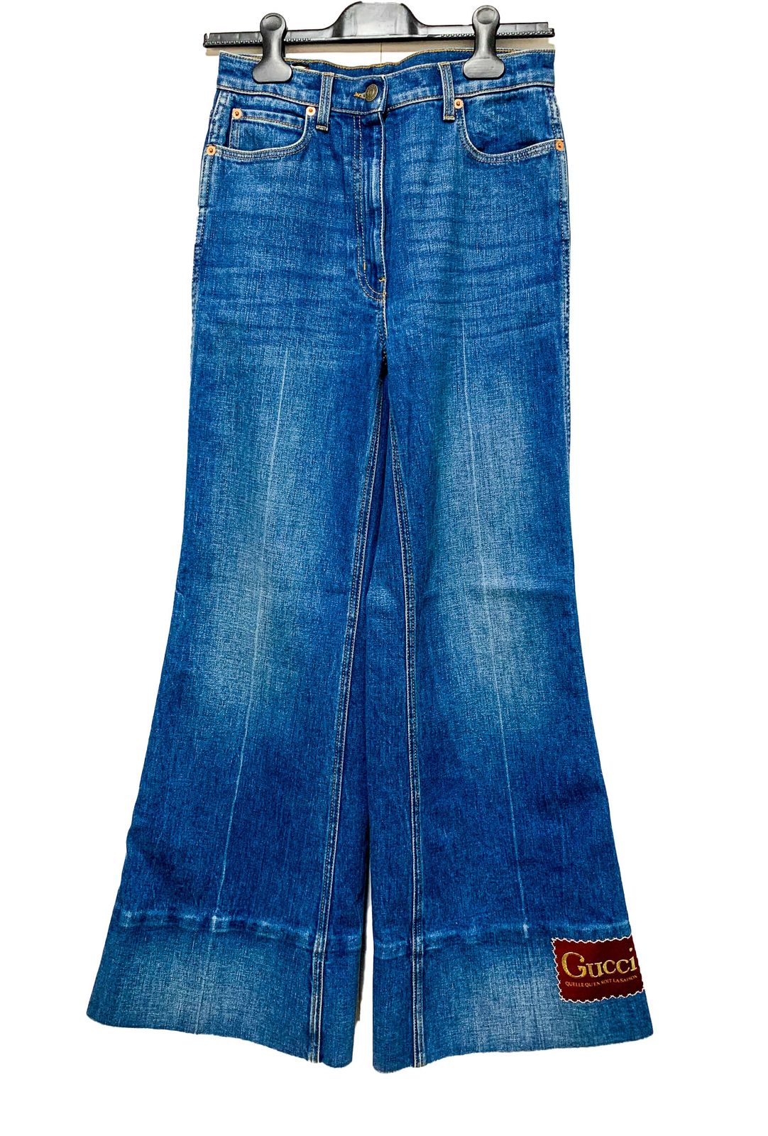 GUCCI グッチ デニムパンツ 624217 フレアパンツ インディゴ24 GUCCI グッチ 624217 ラベル付き ウォッシュド デニム フレア