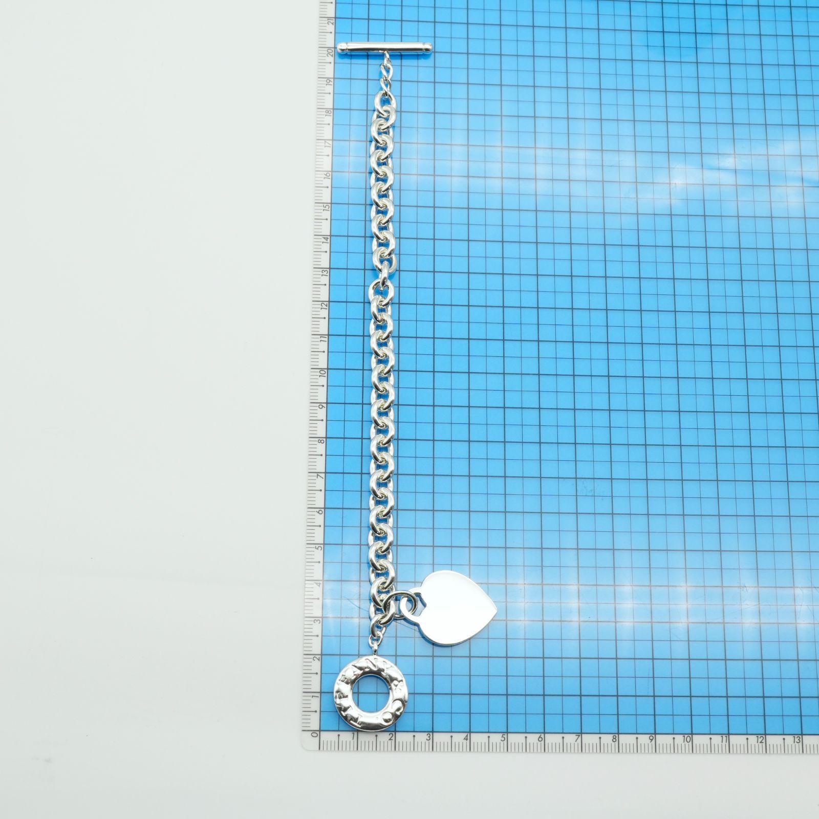 極美品 ティファニー ハート トグル シルバー ブレスレット/24