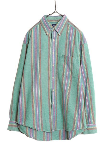 90'S GAP 旧タグ シャンブレー 長袖 BDシャツ ストライプ 90'S GAP 旧タグ シャンブレー 長袖 BDシャツ ストライプ