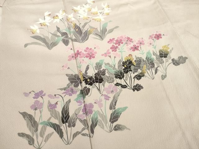 平和屋着物○訪問着 作家物 草花文 暈し染め 正絹 逸品 AABD0715fy