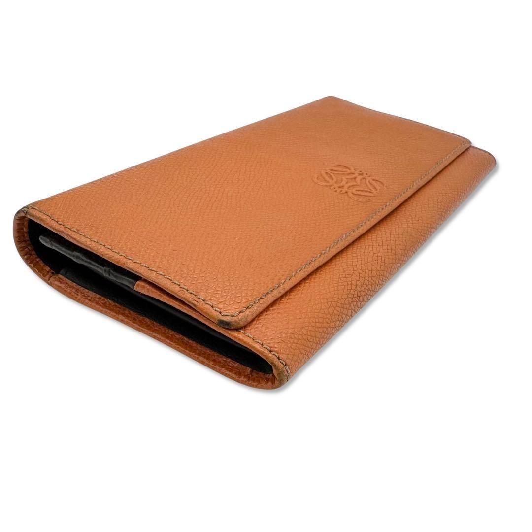 ロエベ アナグラム レザー 二つ折り長財布 バイカラー 袋付き LOEWE ロエベ アナグラム レザー 2つ折り 長財布 ブラック（人気