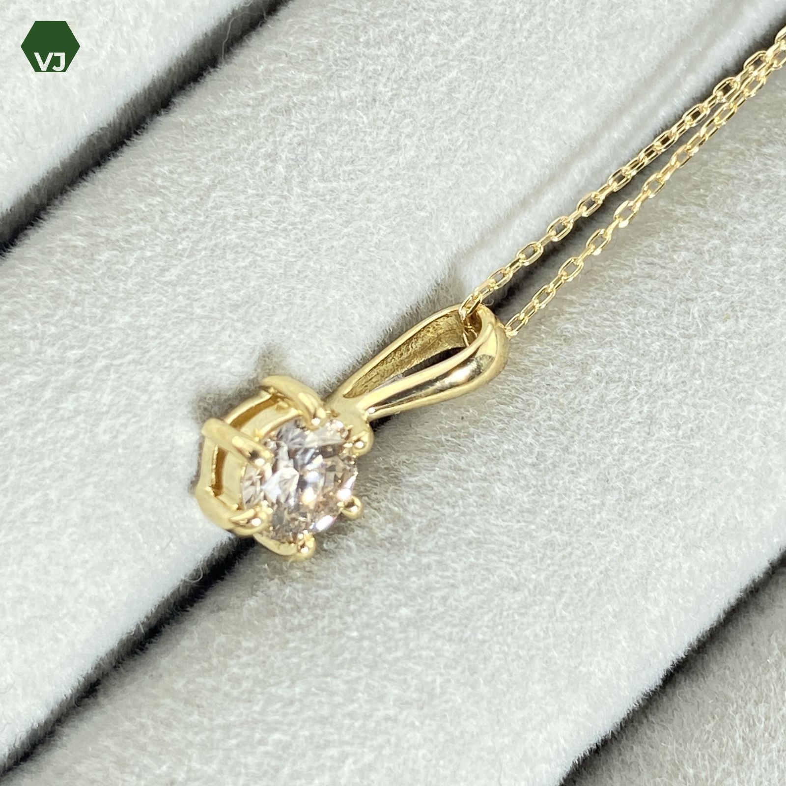 25‐09】一粒 ダイヤモンド ネックレス D0.43ct【中古】【K18YG】【40 