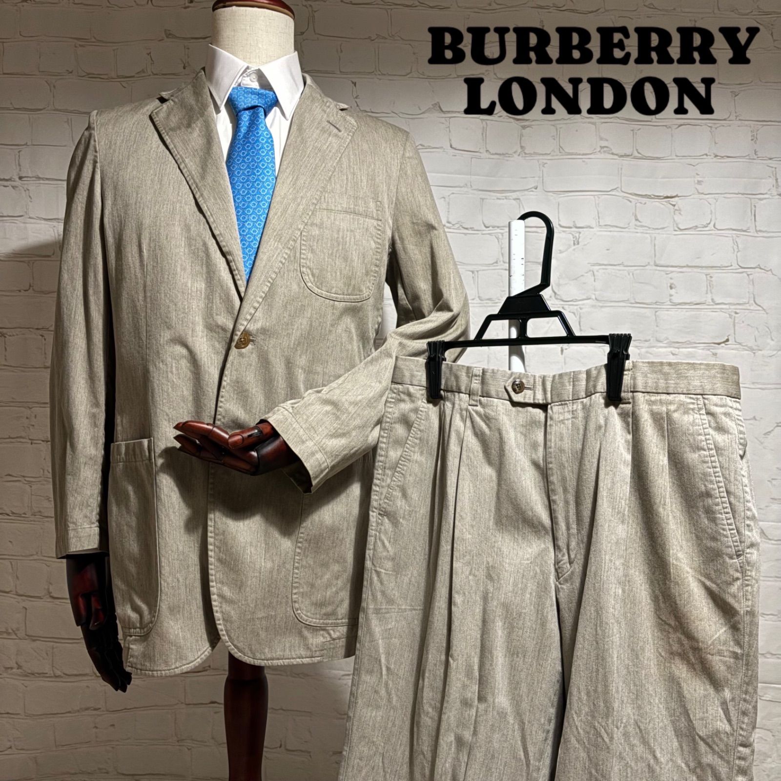 紳士のカジュアル】BURBERRY LONDON バーバリー コットン100% 大きいサイズ スーツ セットアップ ノバチェック MS-9636 -  メルカリ