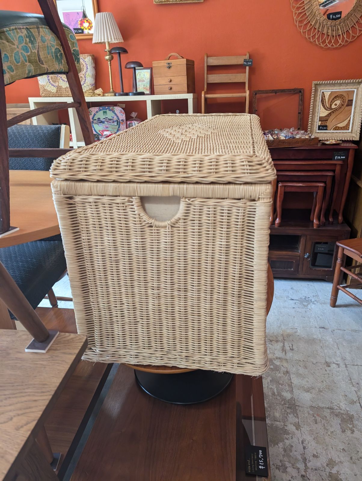 店頭受取】【別途送料で配送可能】ラタンボックス ベンチ ラタン製