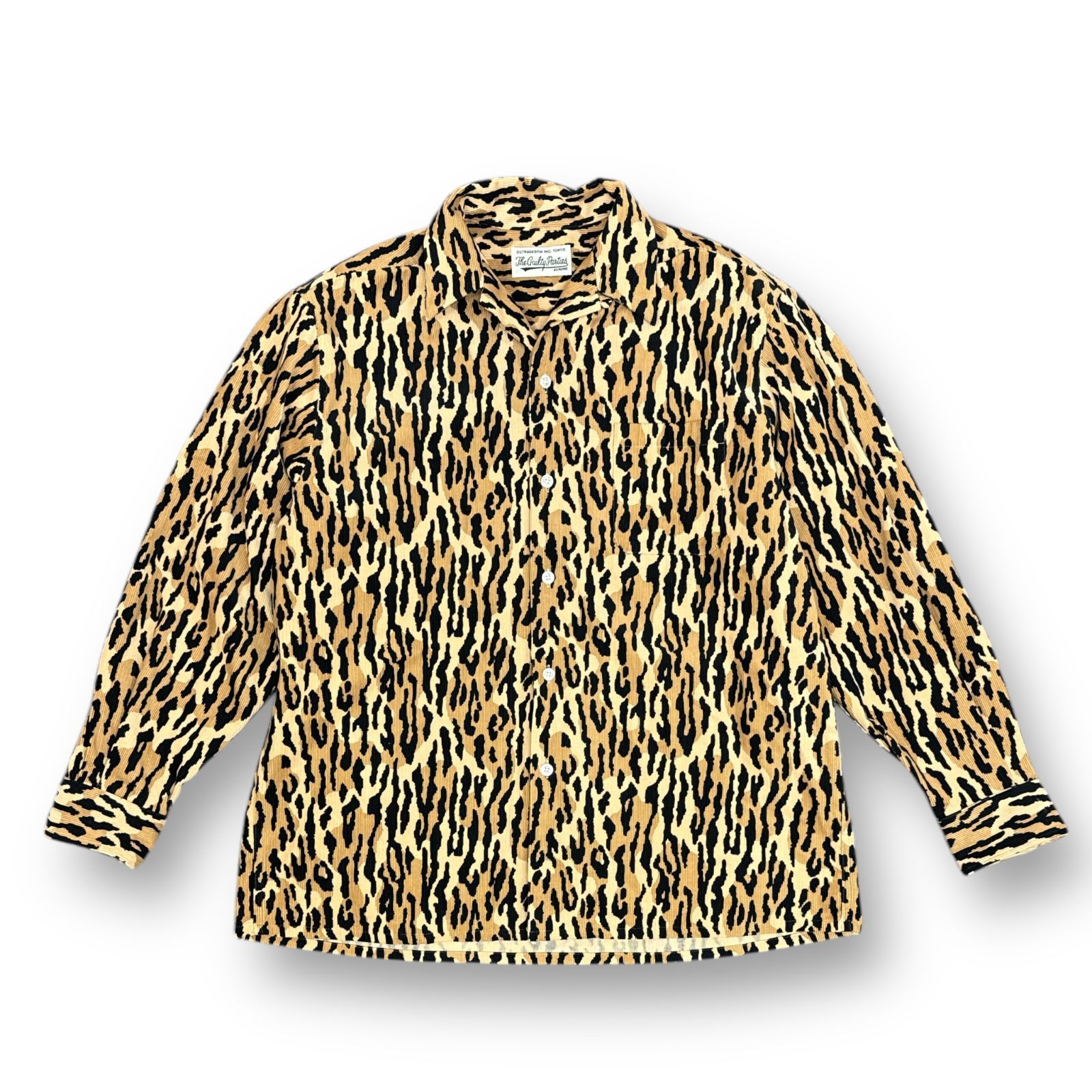定価38500円 WACKO MARIA 21AW LEOPARD CORDUROY OPEN COLLAR SHIRTS 