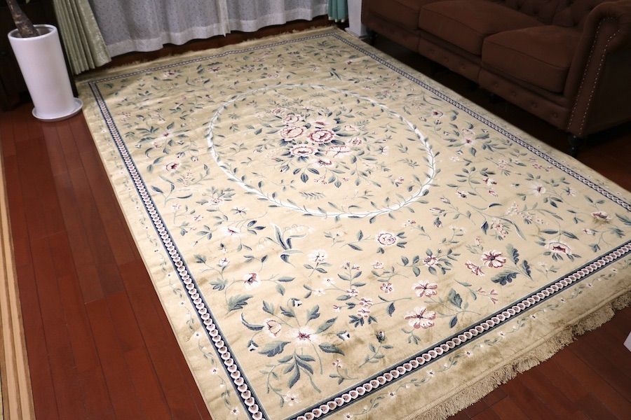 ペルシャ柄絨毯 200×290 新品未使用 ラグ カーペット ゴールド 訳あり 