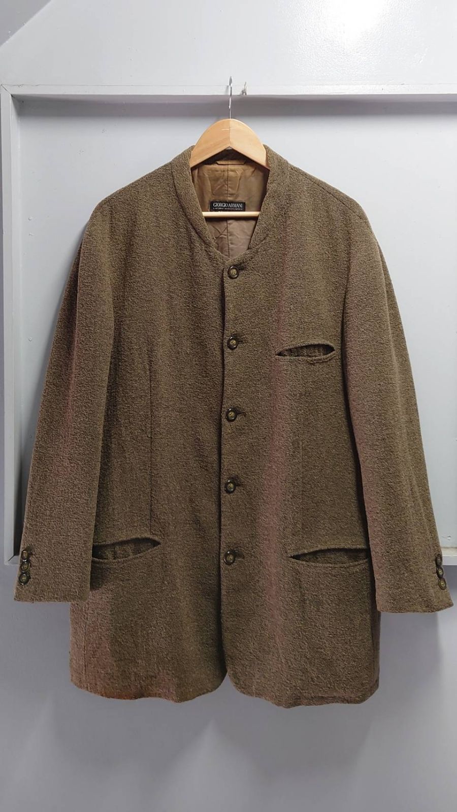 2024春大特価セール！ Giorgio 80's Armani ノーカラー パイル イタリア製 黒タグ ジャケット・アウター