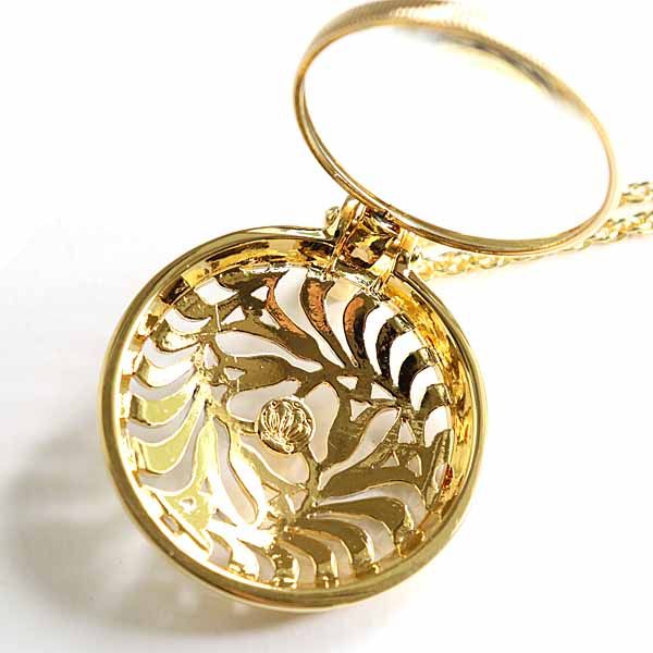 ミキモト MIKIMOTO パール付き ルーペネックレス ペンダント GP