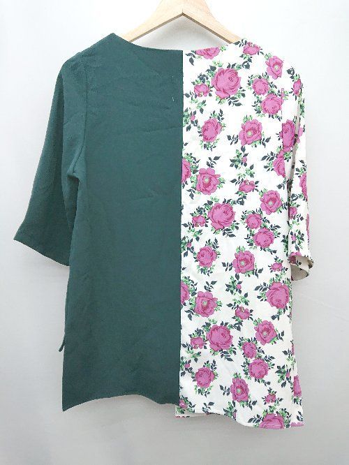 ◇ AMERI 018140320 LUCY UNBALANCE TOP 花柄 七分袖 ブラウス