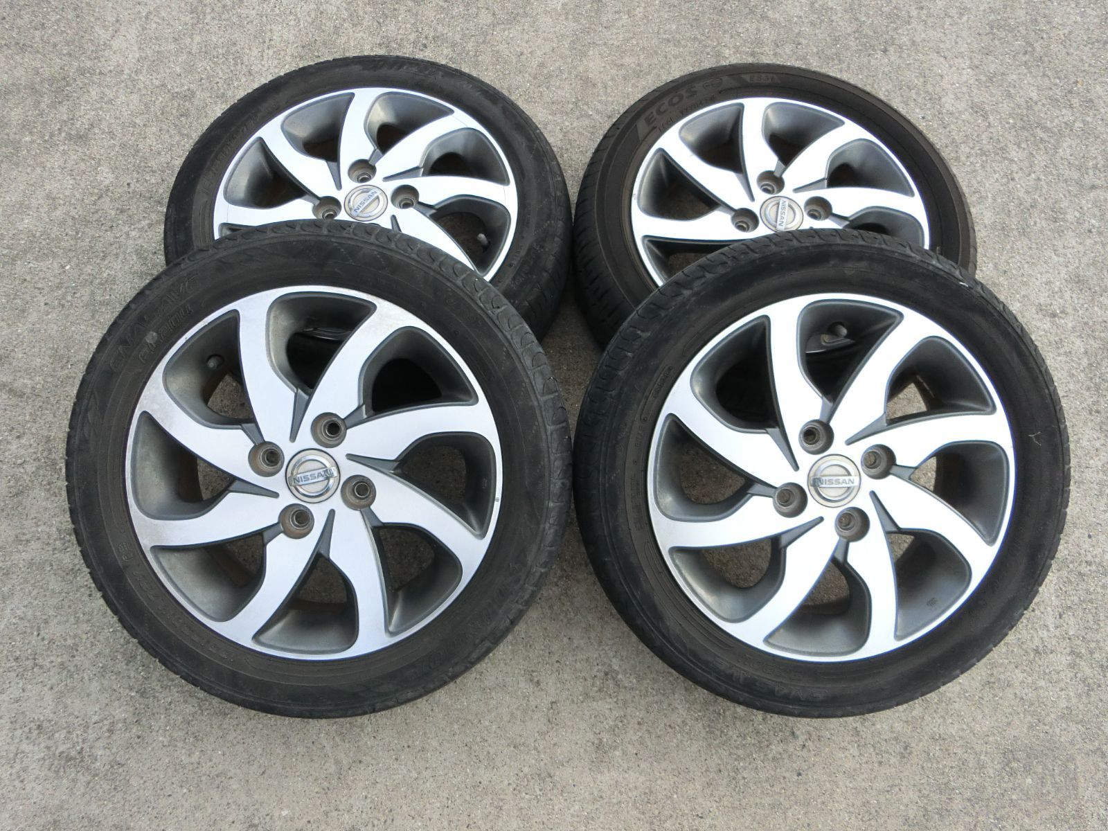 846 日産純正 14インチ アルミホイール 14×4.5J 50 PCD100 ハブ径 約54mm 4穴 4本セット 165 55R14 ルークス 外し