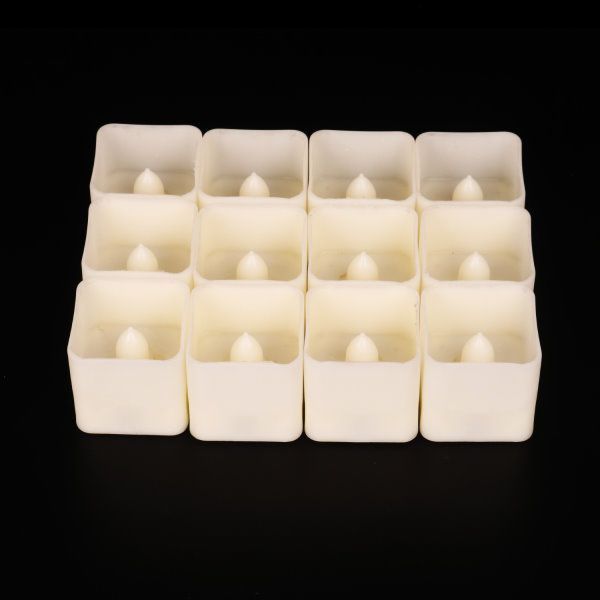 1個【四角い LEDキャンドル】36mm角×高さ35mm キューブ ブロック 四角
