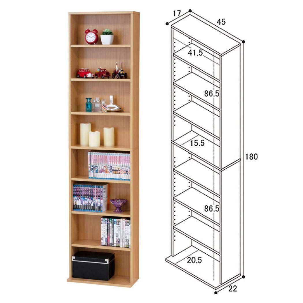 数量 書棚 ナチュラル 幅45cm 本棚 コミック クロシオ 収納 ラック 039376 AKU1009448 WWW_SKLAD-KIRPICHA_RU