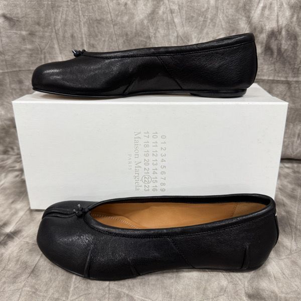 【VIPセール】【未使用】Maison Margiela/メゾンマルジェラ TABI BALLERINA NEW/タビ バレリーナ ニュー/バレエシューズ/ブラック/S58WZ0127/37 スピードフック