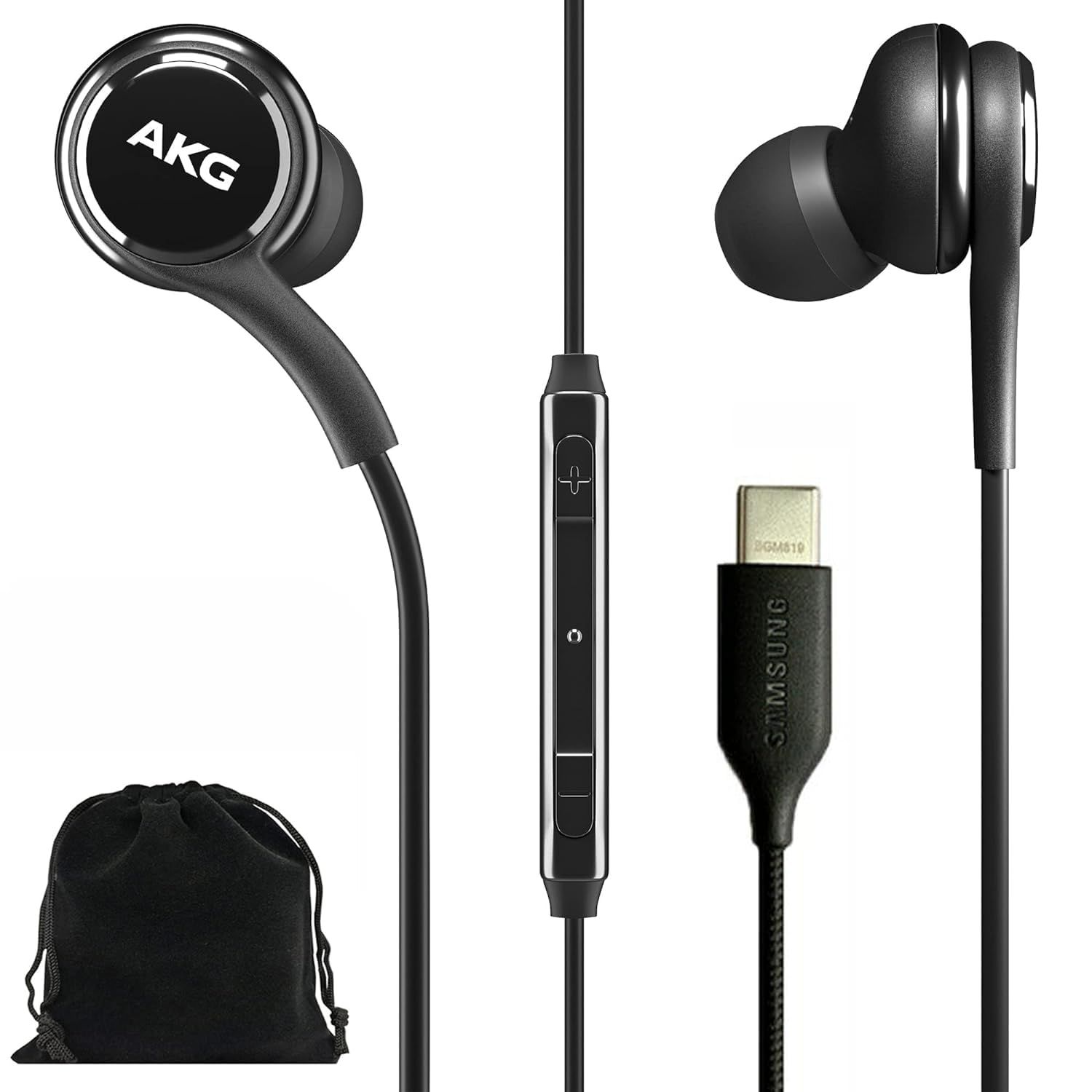 SAMSUNG AKG Earbuds オリジナル USB Type C インイヤーイヤホン ヘッドホン リモコン-マイク付き Galaxy A53 5G S22 S21 FE S20 Ultra Note 10 Note 10 S10 Plus用 編組
