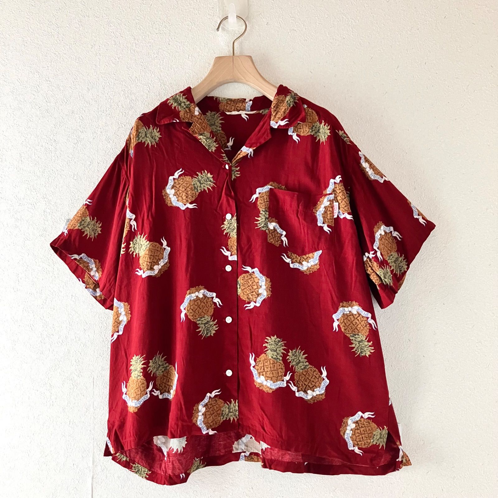 ピンクハウス PINKHOUSE パイナップル リボン柄半袖 アロハ