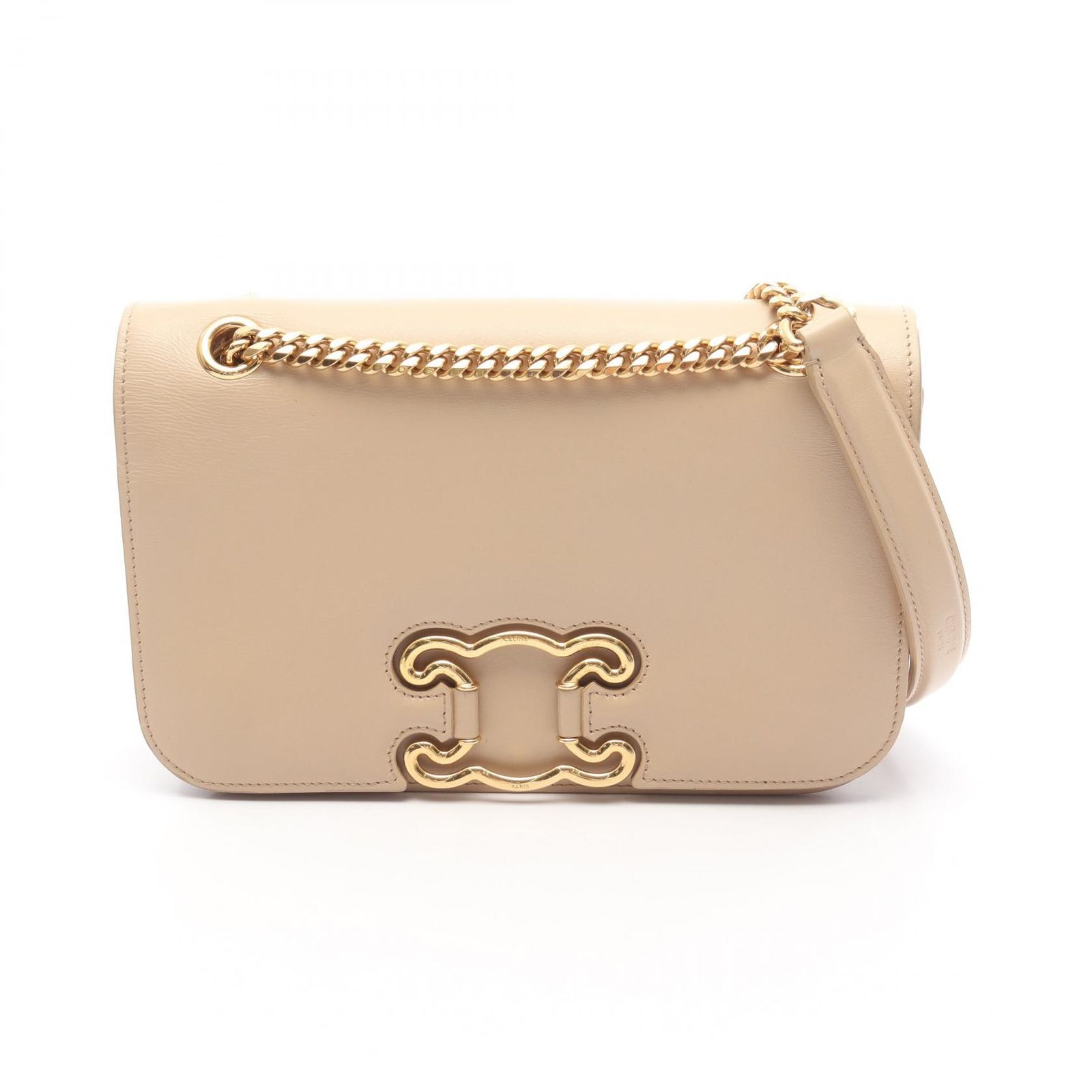 CELINE セリーヌトリオンフショルダーバッグチェーンバッグベージュビンテージ CELINE セリーヌトリオンフショルダーバッグチェーンバッグ