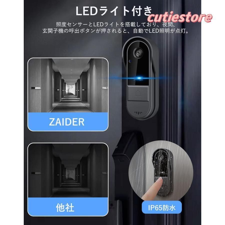 工事不要 双方向通話|録画|暗視ドアホン