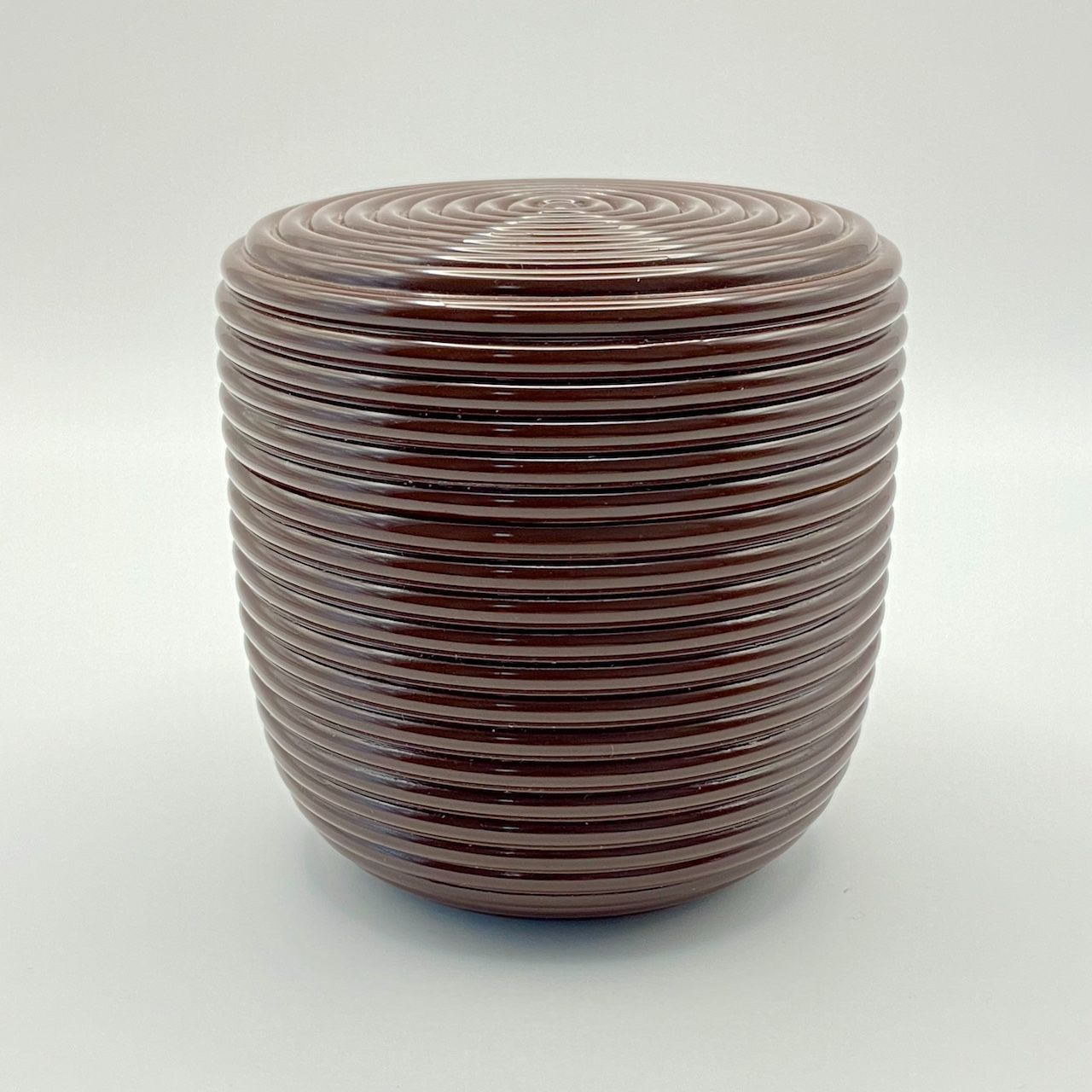 大棗 潤塗 独楽筋 中谷秀斉 共箱入 茶道具 薄茶器 漆器 漆芸 伝統工芸