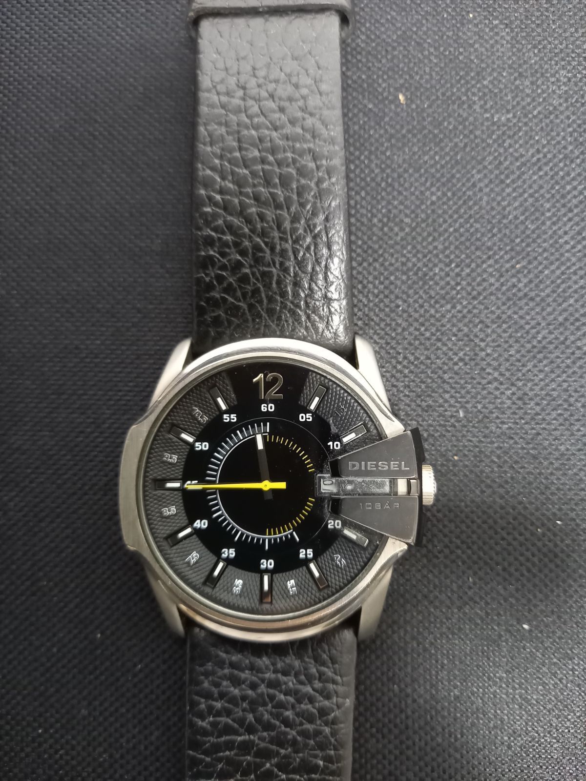 【美品】DIESEL ディーゼル D.V.A DZ-2153 革ベルトブラック DIESEL ディーゼル腕時計 ベルト 本革 DIESEL/ディーゼル】腕時計