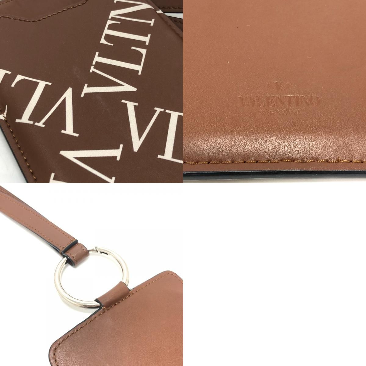 ショルダーバック VALENTINO ヴァレンチノ ショルダーバッグ ロゴ 総柄 レザー ブラウン
