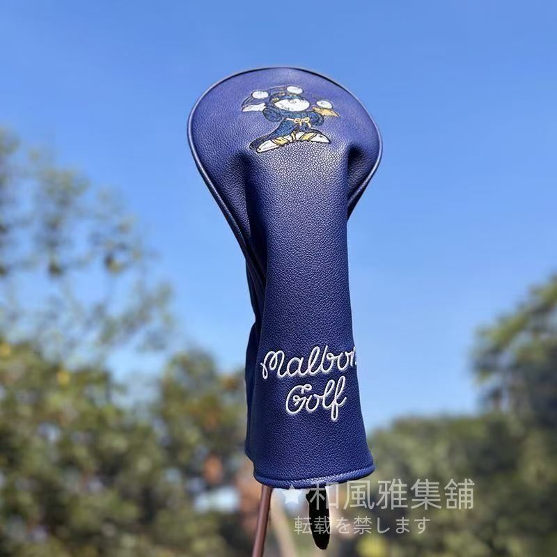 Malbon Golf ヘッドカバー ブルー 4個セット マルボンゴルフ Malbon Golf ヘッドカバー ブルー 4個セット マルボンゴルフ