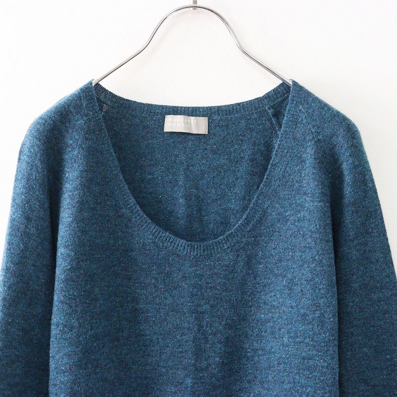 マーガレットハウエル 長袖 ニット カシミヤ混 サイズ２ ネイビー マーガレットハウエル 長袖 ニット カシミヤ混 サイズ2