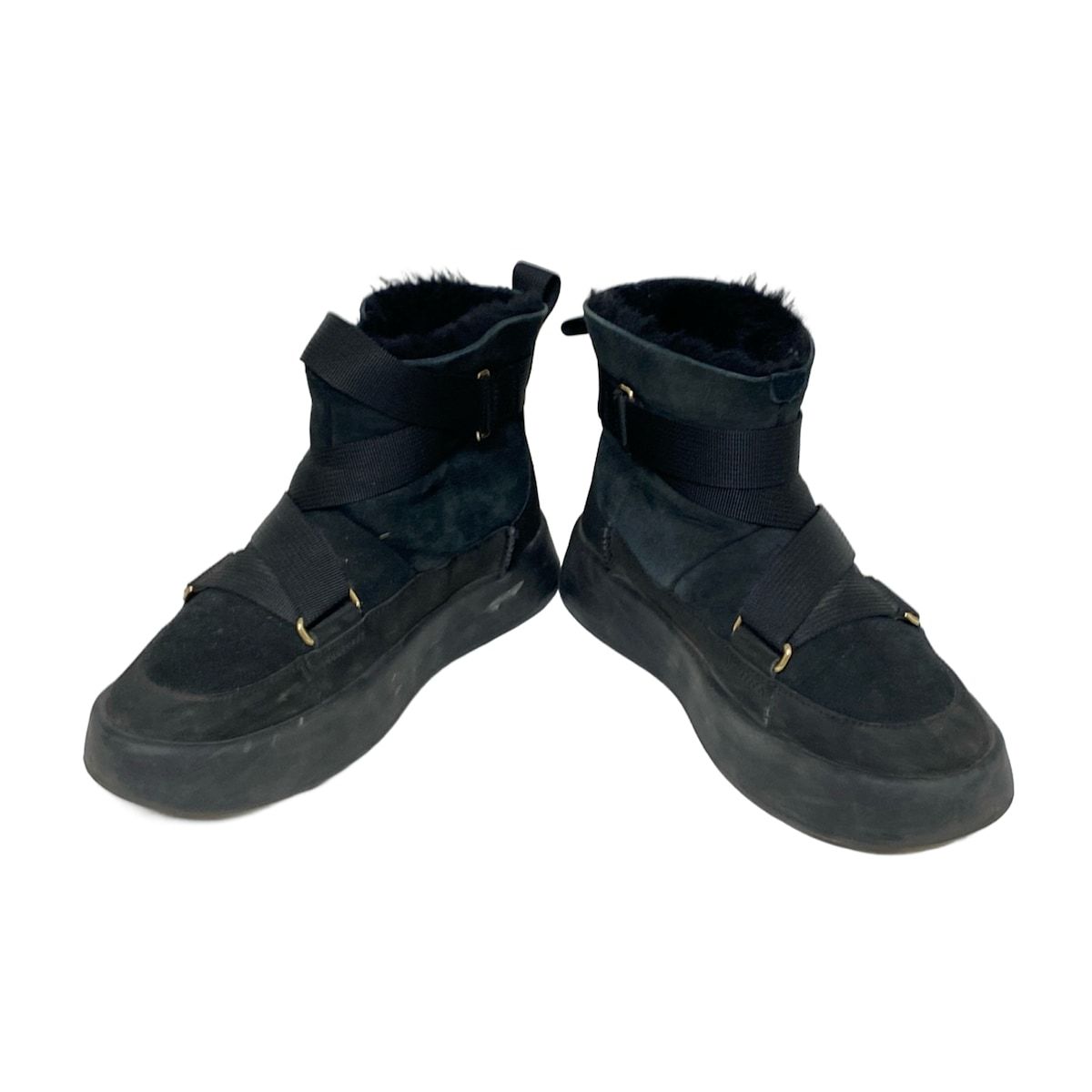 UGG アグ ショートブーツ 24 レディース クラシック ブーム バックル 1104616 黒 ムートン