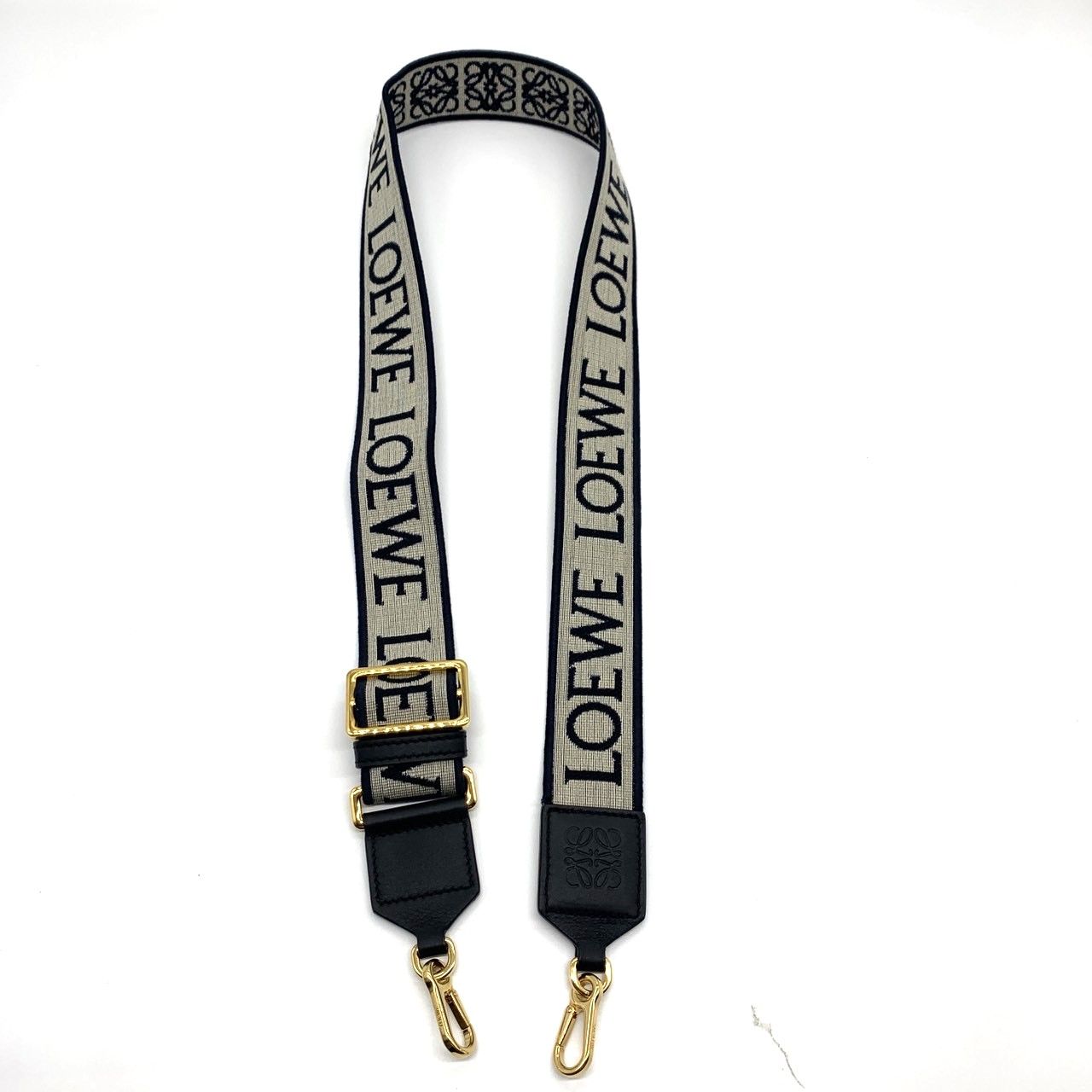 ロエベ ショルダーストラップ アナグラム キャンバス ブラック メンズ  