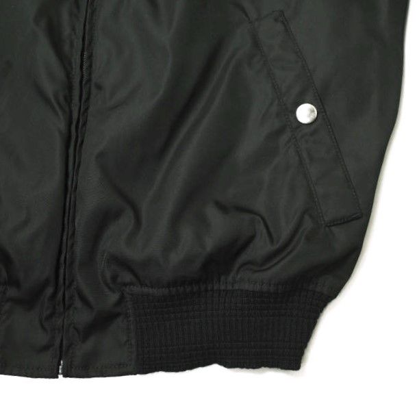 PRADA プラダ 22AW Re-Nylon PLATE LOGO BOMBER JACKET 三角プレートロゴ ナイロンボンバージャケット SGH038 R121 1WQ8 54 ブラック MA-1 アウター g16765