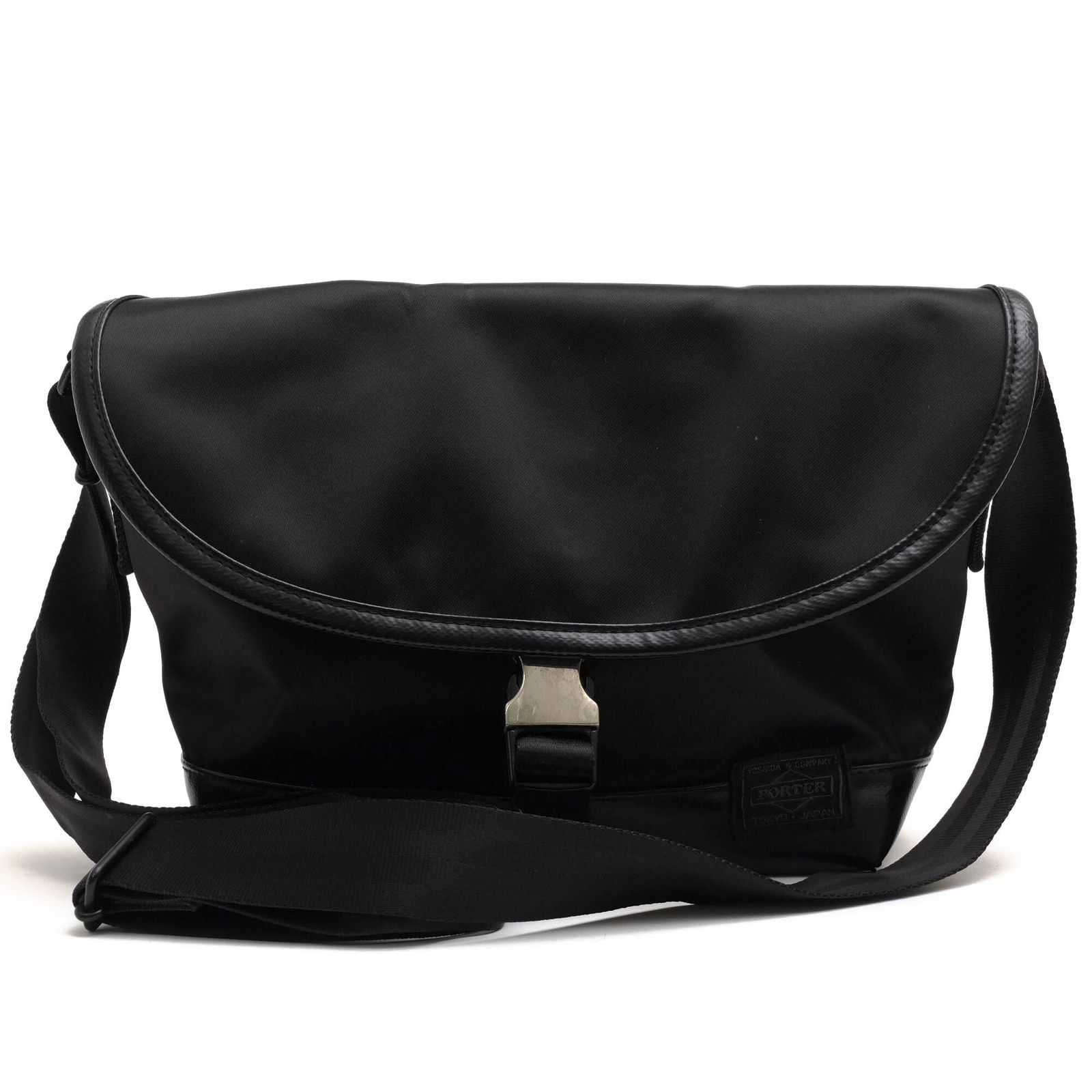 美品PORTER ポーター ショルダーバッグ 黒 ナイロン×レザー PORTER 