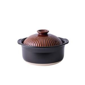 5営業日で発送 菊花飴釉 ごはん鍋 2合 3合 萬古焼 直火OK 4200-4035 入数 6