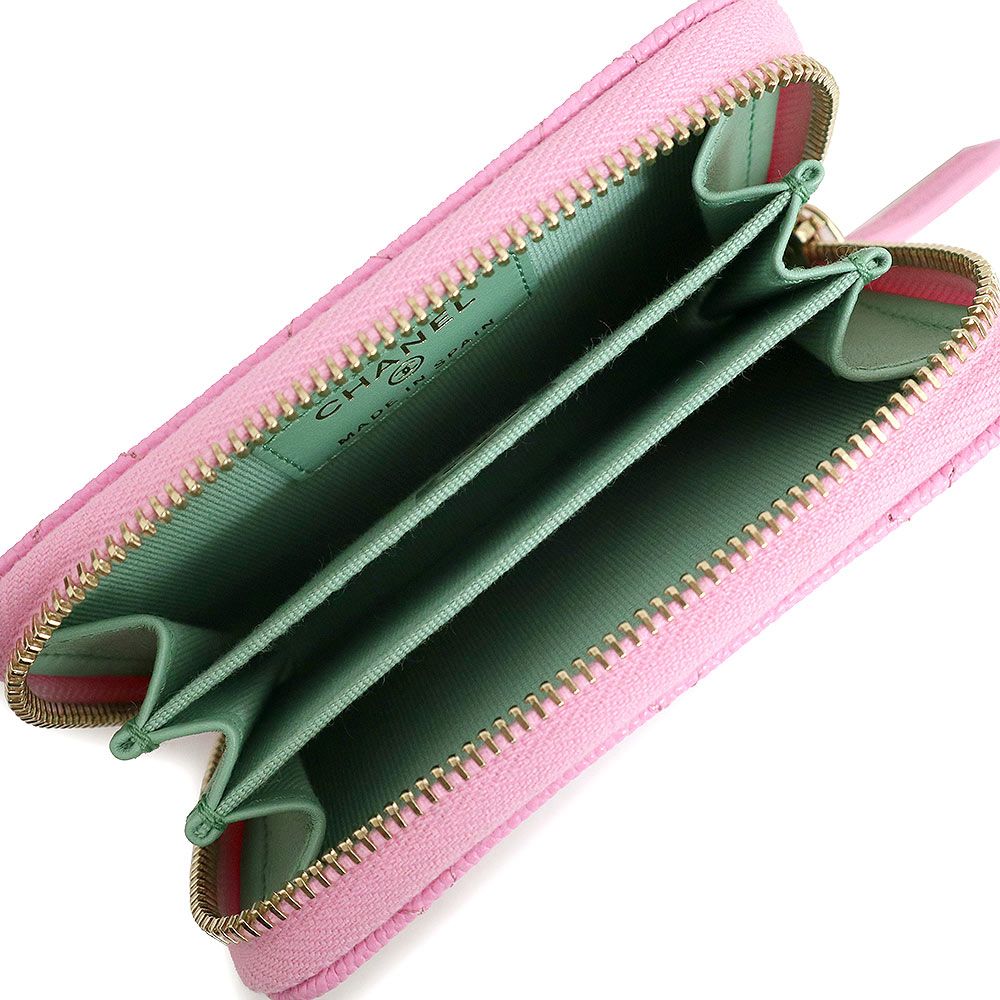 CHANEL シャネル ジップコインケース ピンクキャビア - 折り財布