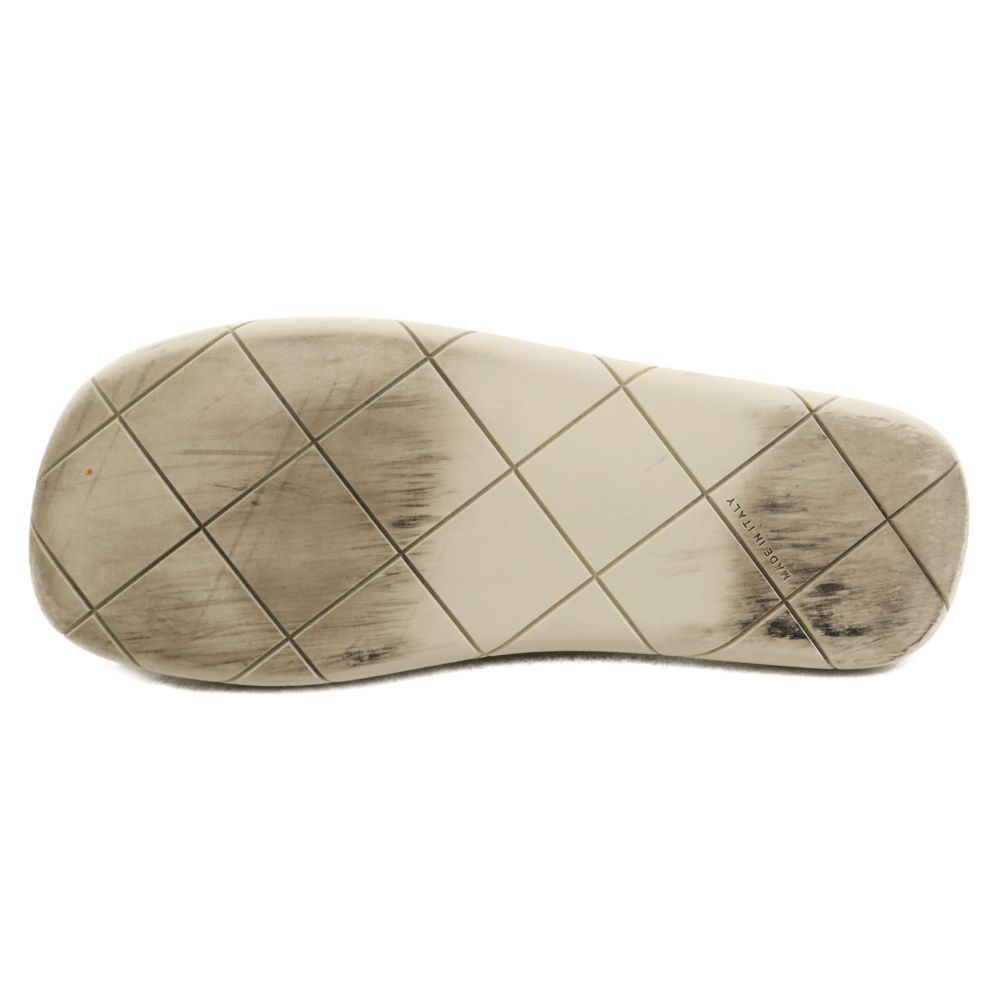 美品BOTTEGA VENETA 編み込みサンダル ベージュ BOTTEGA VENETA (ボッテガヴェネタ) 編み込み プラット ラバー
