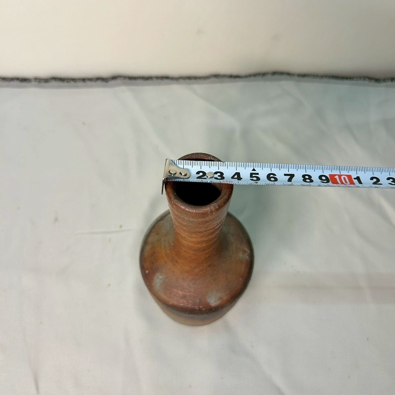 丸 花器 備前焼 23 備前焼 黒茶色の陶器の花瓶 中型 備前焼 6寸 丸