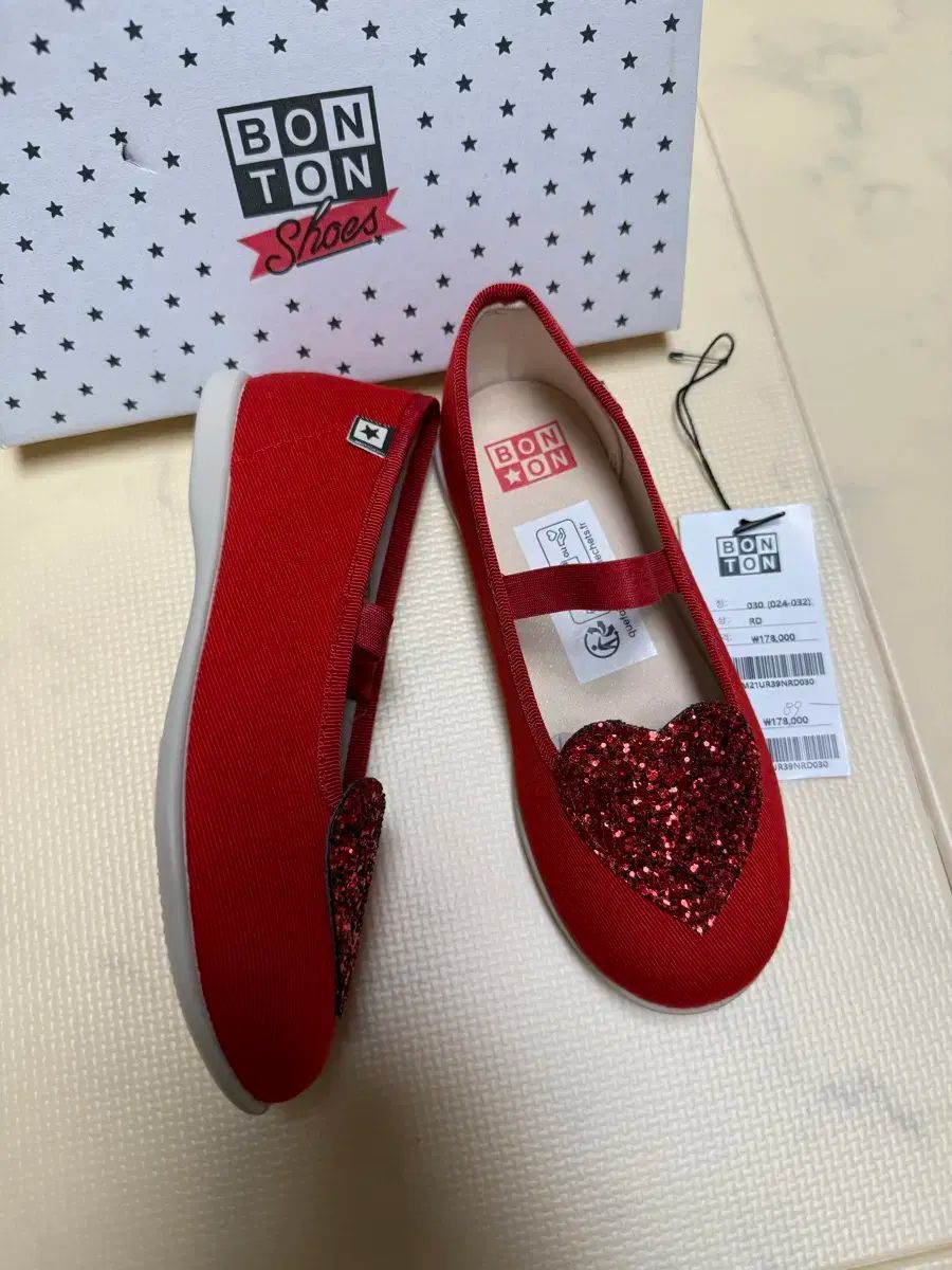 ボントンハート メアリー ジェーン 赤 30 サイズ