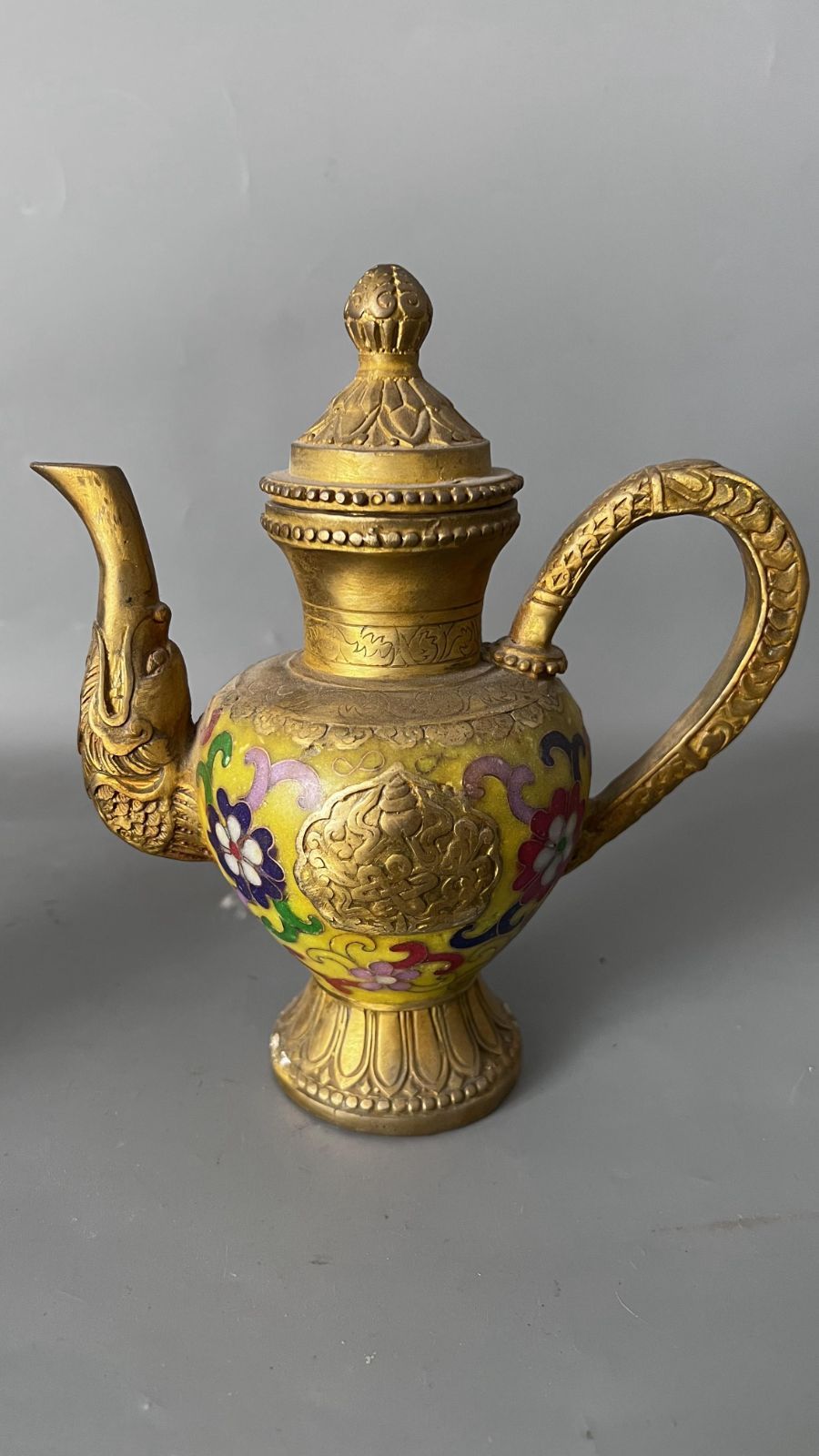 ♢中国美術工芸品 景泰藍絶妙 琺瑯彩 飾り皿 盆 古玩 古美術品 七宝焼