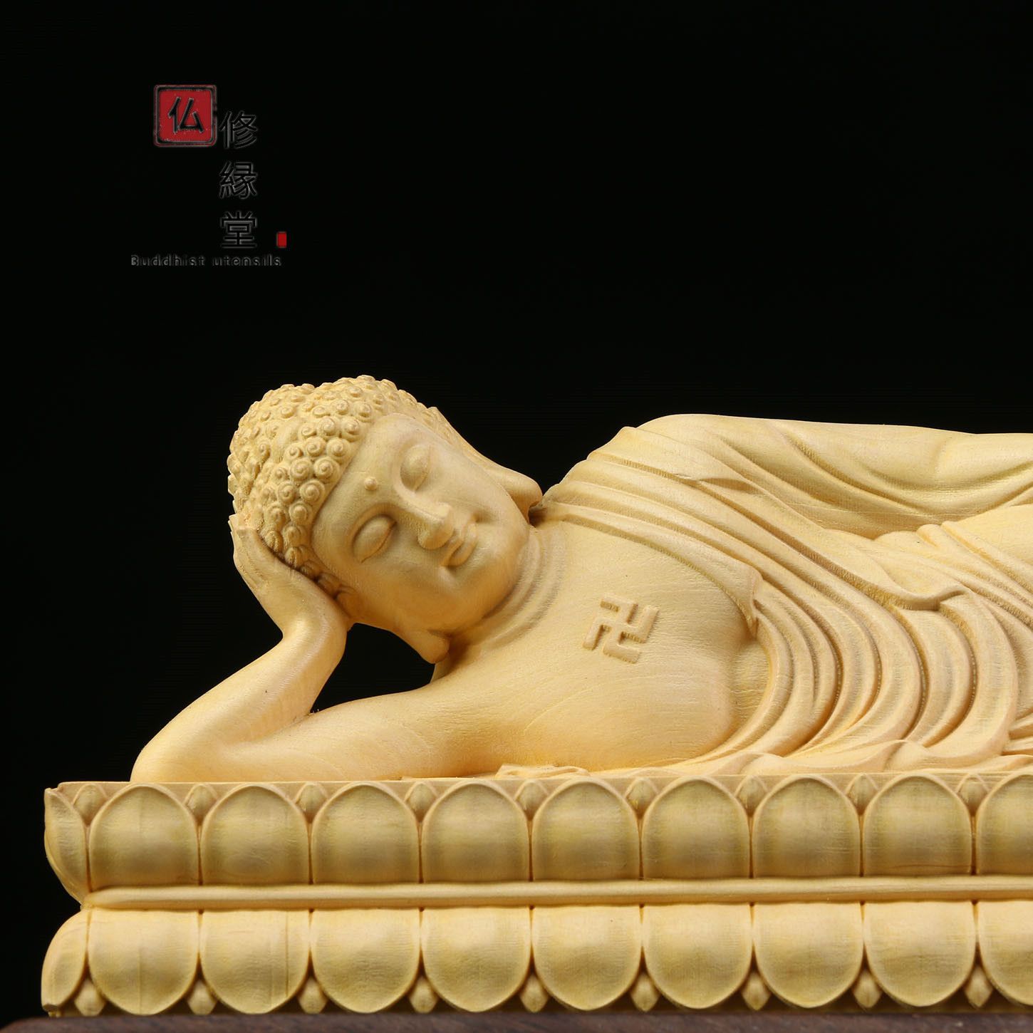 【修縁堂】豪華！木彫り 仏像 布袋様 立像 彫刻 仏教工芸 柘植材 仏師で仕上げ 修縁堂】七福神 木彫り 布袋様 置物 布袋尊 仏像 福運 金運 本金 切