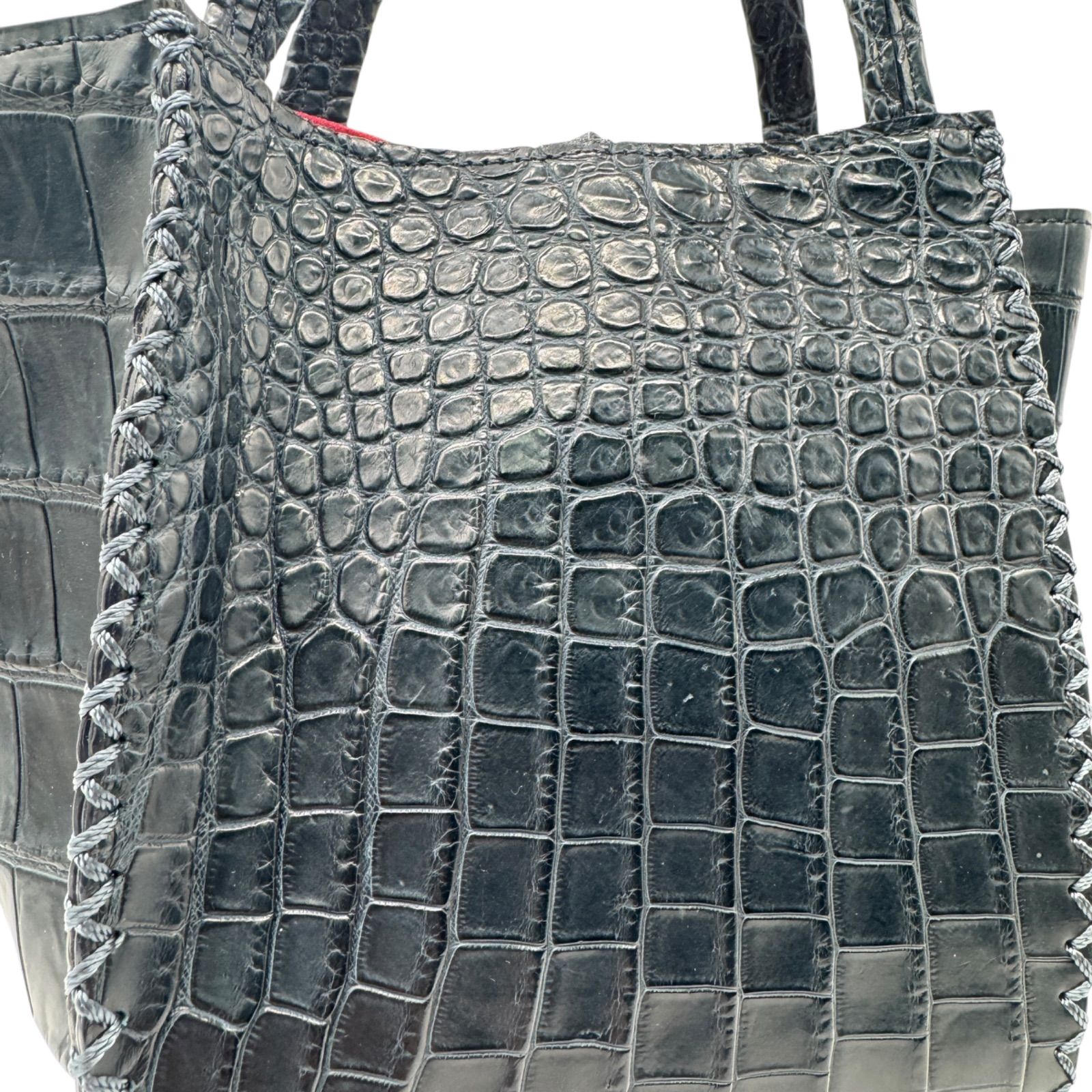 希少 美品 Kitamura キタムラ マットクロコダイル ハンドバッグ トート 