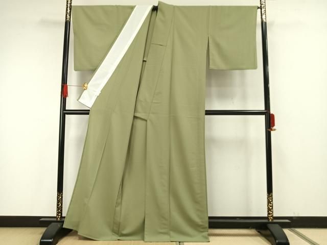 平和屋着物▽色無地 単衣 抹茶色 洗える着物 AAAW7805fy - メルカリ