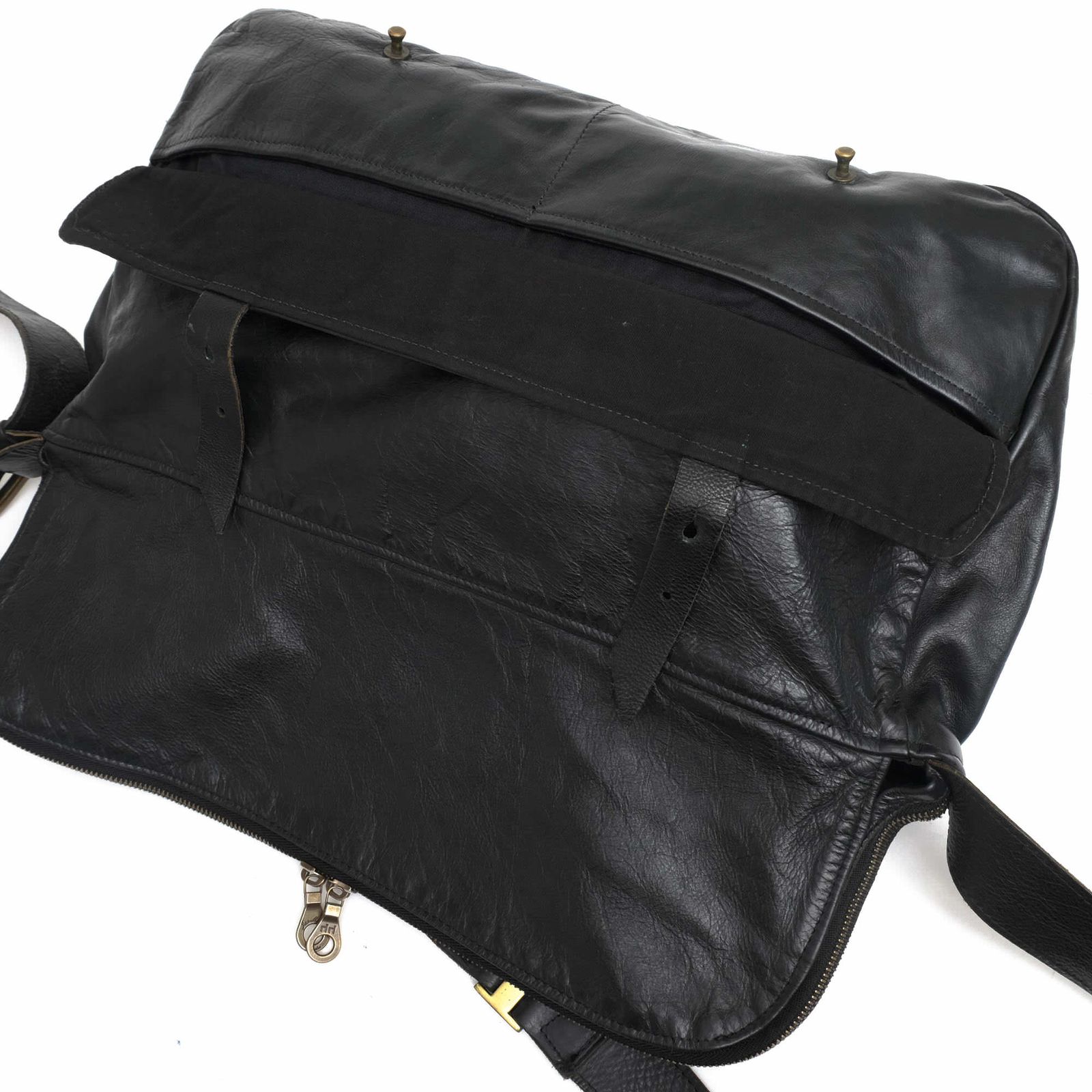 Jas M.B. ブラックレザー ショルダーバッグ ジャスエムビー／Jas-M.B. バッグ ショルダーバッグ 鞄 メンズ 男性