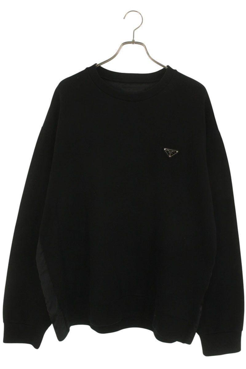 プラダ UJL30A ロゴプレート切替クルーネックスウェット メンズ