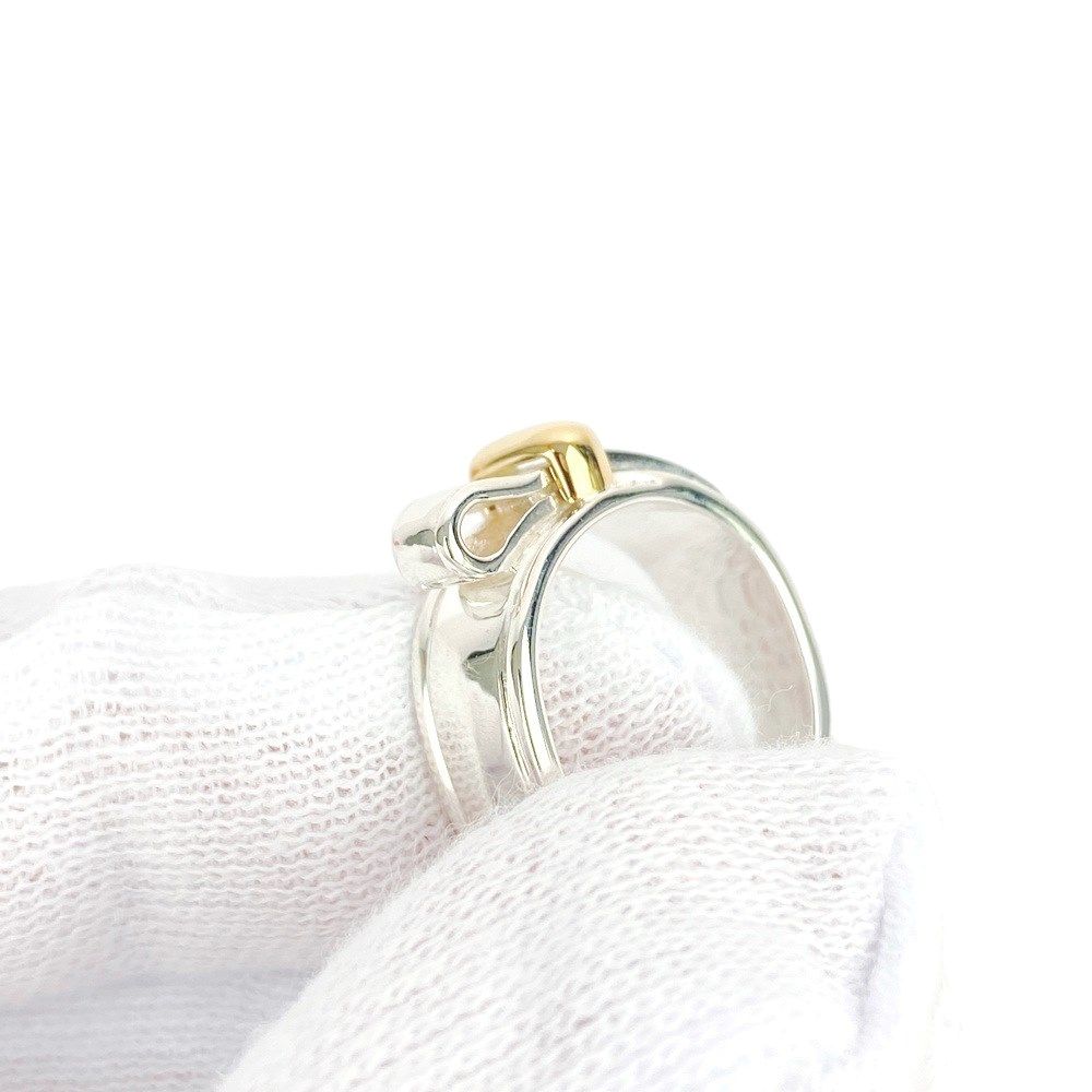 □新同□磨き済□ エルメス アルテミス リング コンビ SV 925 YG 750  